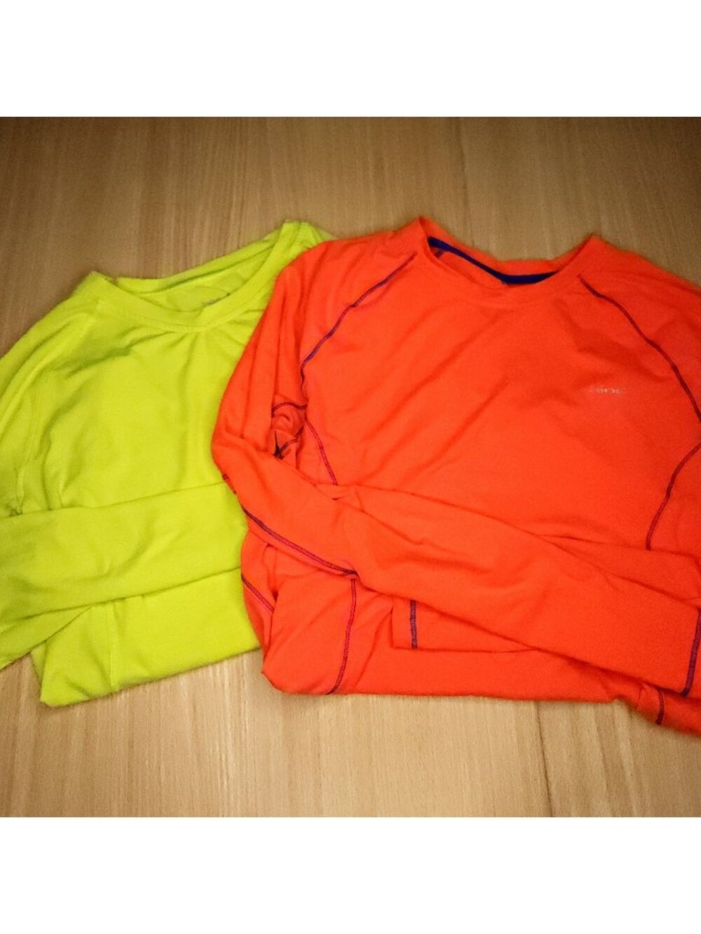 Hind Neon Orange Yellow Long Sleeve Activewear Shirt Bundle Medium